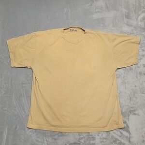 VTG Wetbacks Shirt Womens M Yellow Ribbed Knit Short Sleeve Tee Made In France